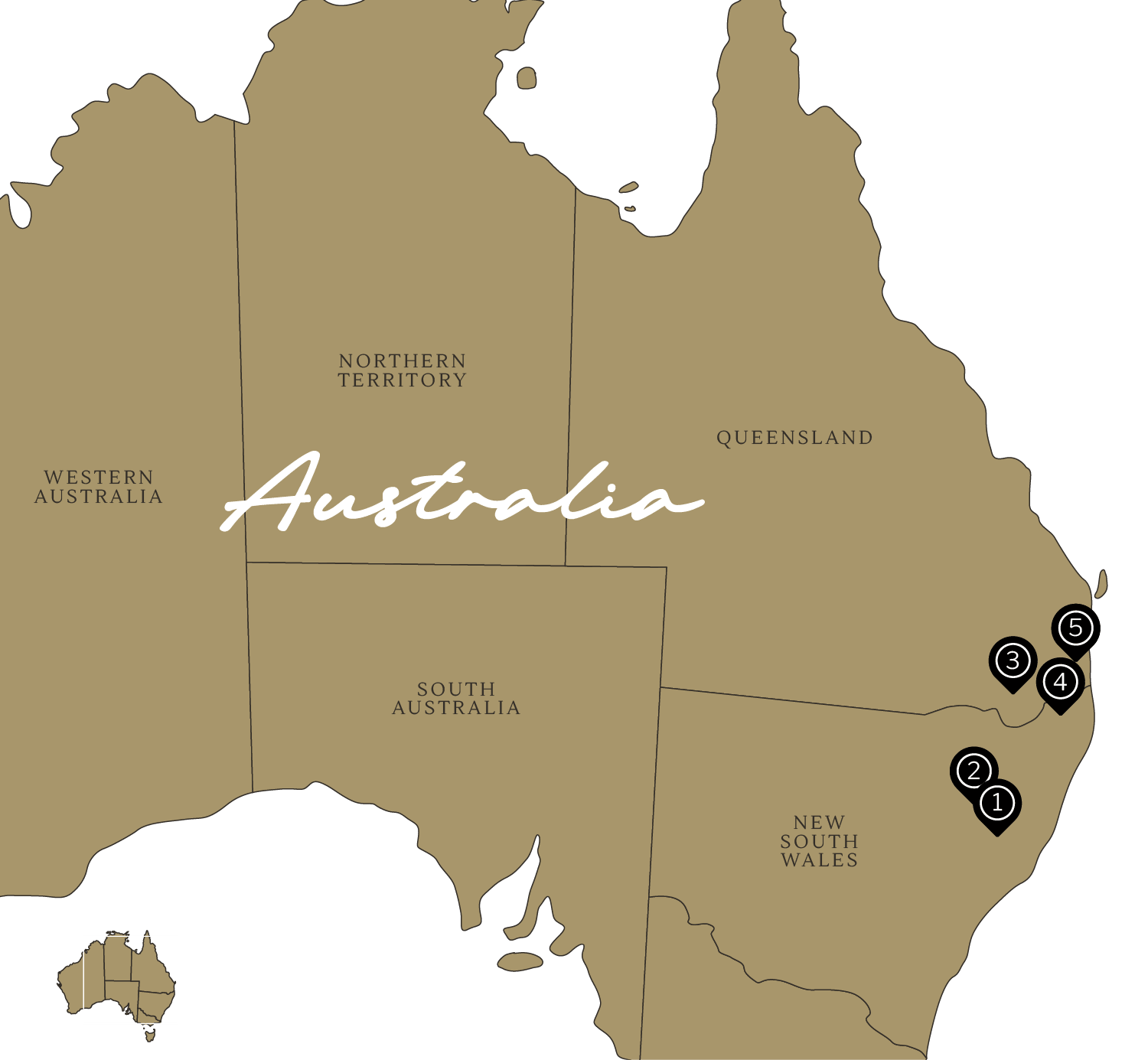 Map of Jack's Creek production locations in Australia