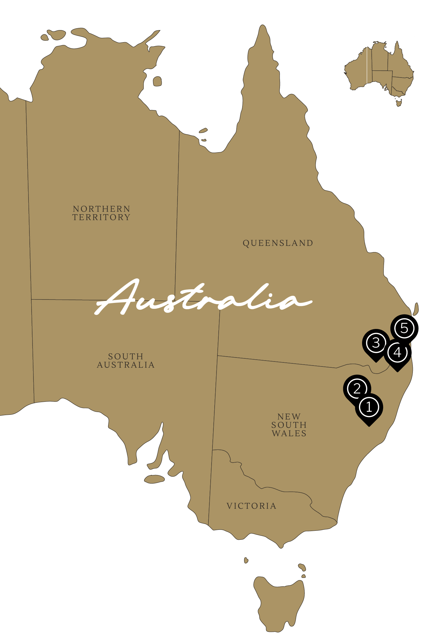 Map of Jack's Creek production locations in Australia